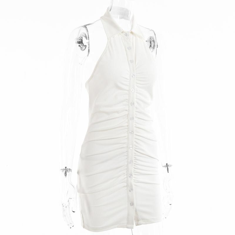 Европейские и американские женские весенне-летние однотонные платья — фото 11