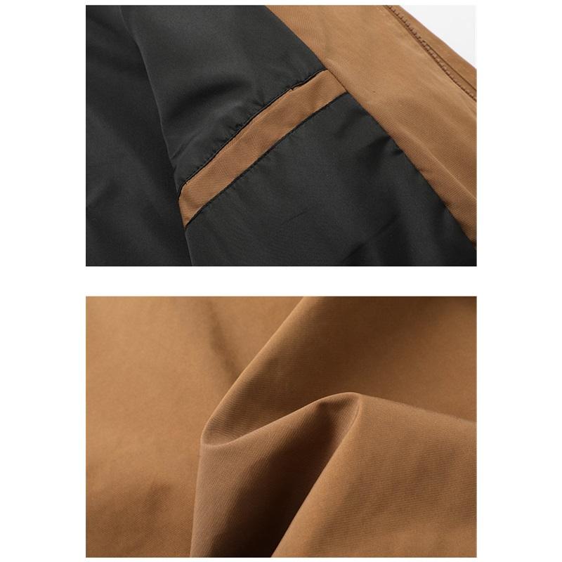 Men's Solid Color Stand Collar Waterproof Windbreaker Jacket American Style Outdoor Sports Climbing Streetwear Coat