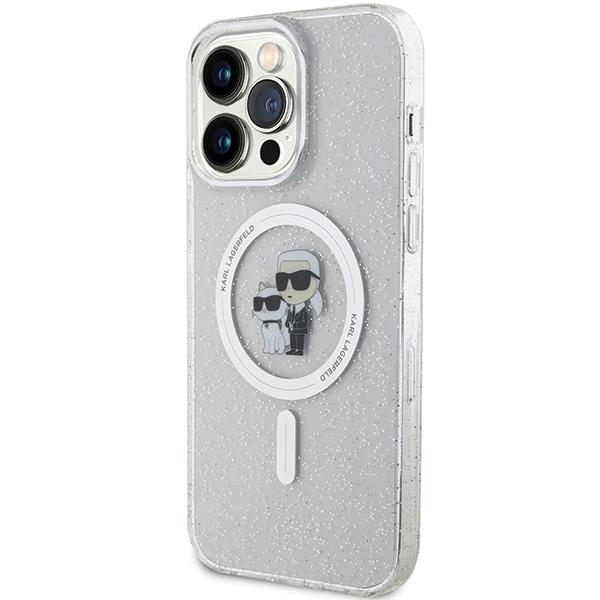 Karl Lagerfeld Klhmp15Xhgkcnot Iphone 15 Pro Max 6.7 Transparent Hardcase Karl&Choupette Glitter Magsafe