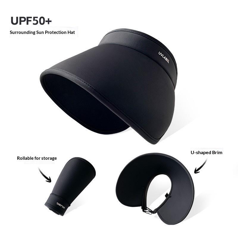 Summer Casual Empty Top Sun Hats Portable Wide Large Brim Cap Uv Protection Foldable Visors Women Sunshade Beach Hiking Hat