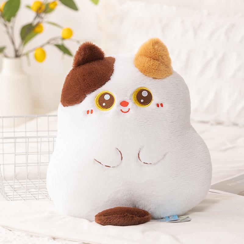 Sait Dudu Cute Calico Cat Plush Pillow - Big Eyes Siamese Cat Ornament, Perfect Birthday Gift