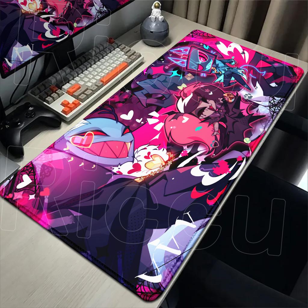 HD XXL Anime Gaming Mouse Pad Rug Hazbin Hotel 40x90cm Game Computer PC Accessories Tabletop Keyboard Pads Coaster Gamer Carpet