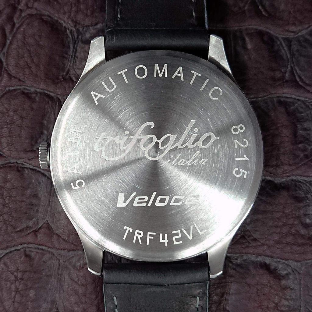 Veloce Trifoglio Italia VELOCE VL181SSBK Automatic Rotating Disc Watch Made in Italy Racing Strap Retro Vintage Design [Trifoglio] Men's [Regular