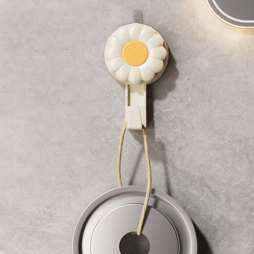 2PCS Non-Perforated Suction Cup Hook Traceless Rotating Basin Storage Rack Waterproof Space Saving Washbasin Hook Bathroom