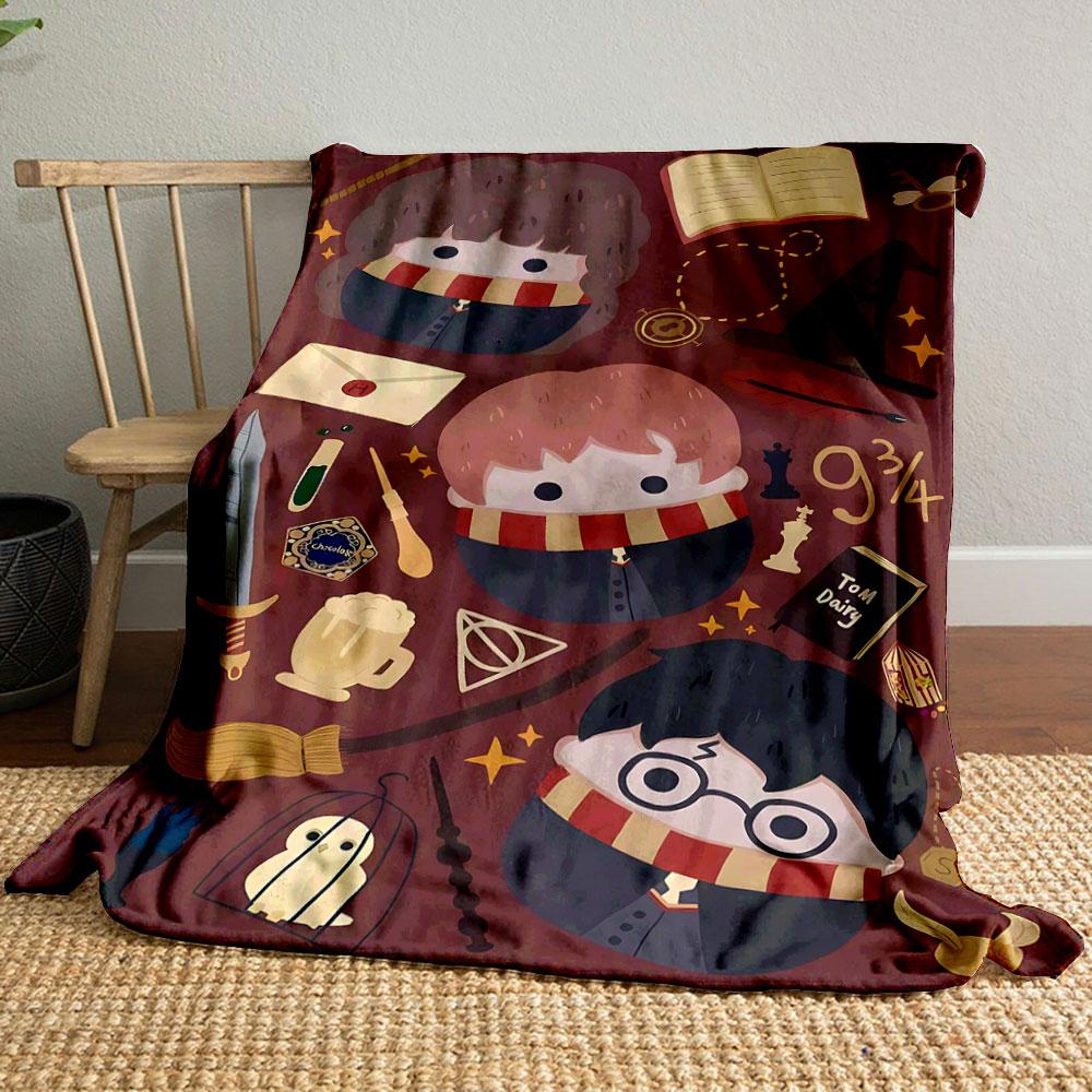 Harry Potter Characters Pattern Blanket bedroom Blanket for Livingroom Couch lunch break Soft throw for Friend s festival Gift 80cm x 120cm