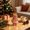 Christmas Gingerbread Man Ornaments Cartoon Wooden Ornament, Double-sided Printed Desktop Tabletop Figurines, Decorative Signs Craft for Home