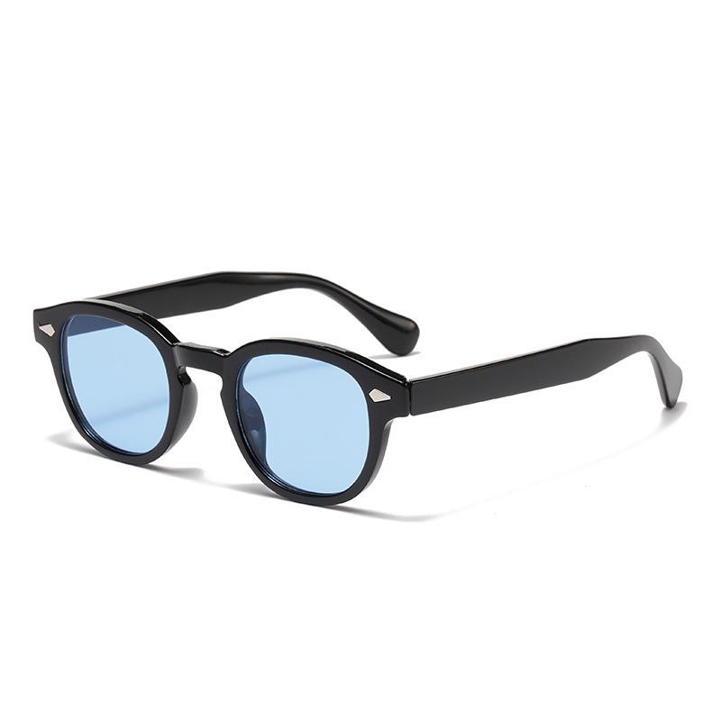 2025 Korean Style Black Oval Frame Sunglasses with High-end UV Protection
