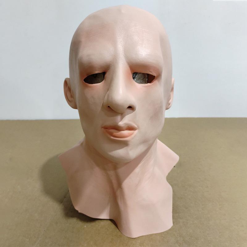 Bald handsome man latex mask One size fits all adults