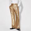 Men's Shiny Sequin Trousers Retro Elastic Waist Party Dance Pants Wide Leg Night Club Disco Pants for Stage Performance Hip-Hop Bar