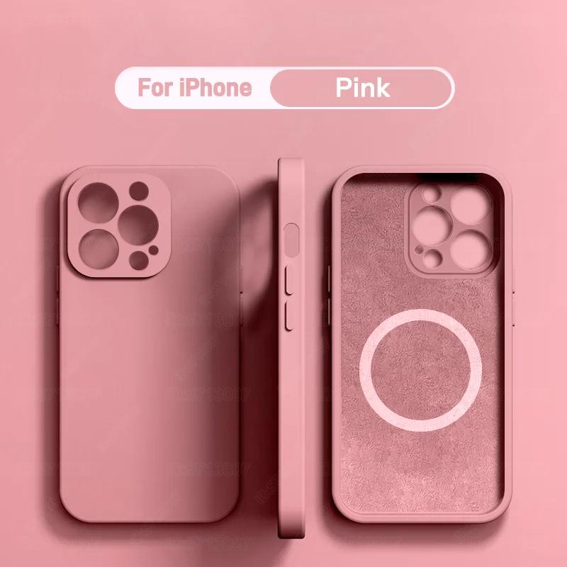 Luxury Liquid Silicone Magnetic Case for iPhone 11 13 12 Mini 14 15 16 Pro Max Plus for Magsafe Phone Case Wireless Charge Cover