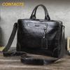 Full Grain Top Layer Cowhide Multi Compartment Men's Briefcase Can Hold 14.2-inch Genuine Leather Laptop Bag