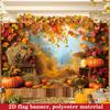 2D Thanksgiving Harvest Backdrop Rustic Wooden Fence Photo Booth Banner