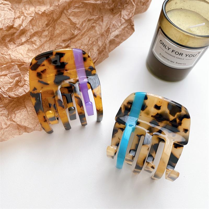 Pattern Geometric Trendy Acetate Hair Claw For Women Fresh And Aesthetic Sweet