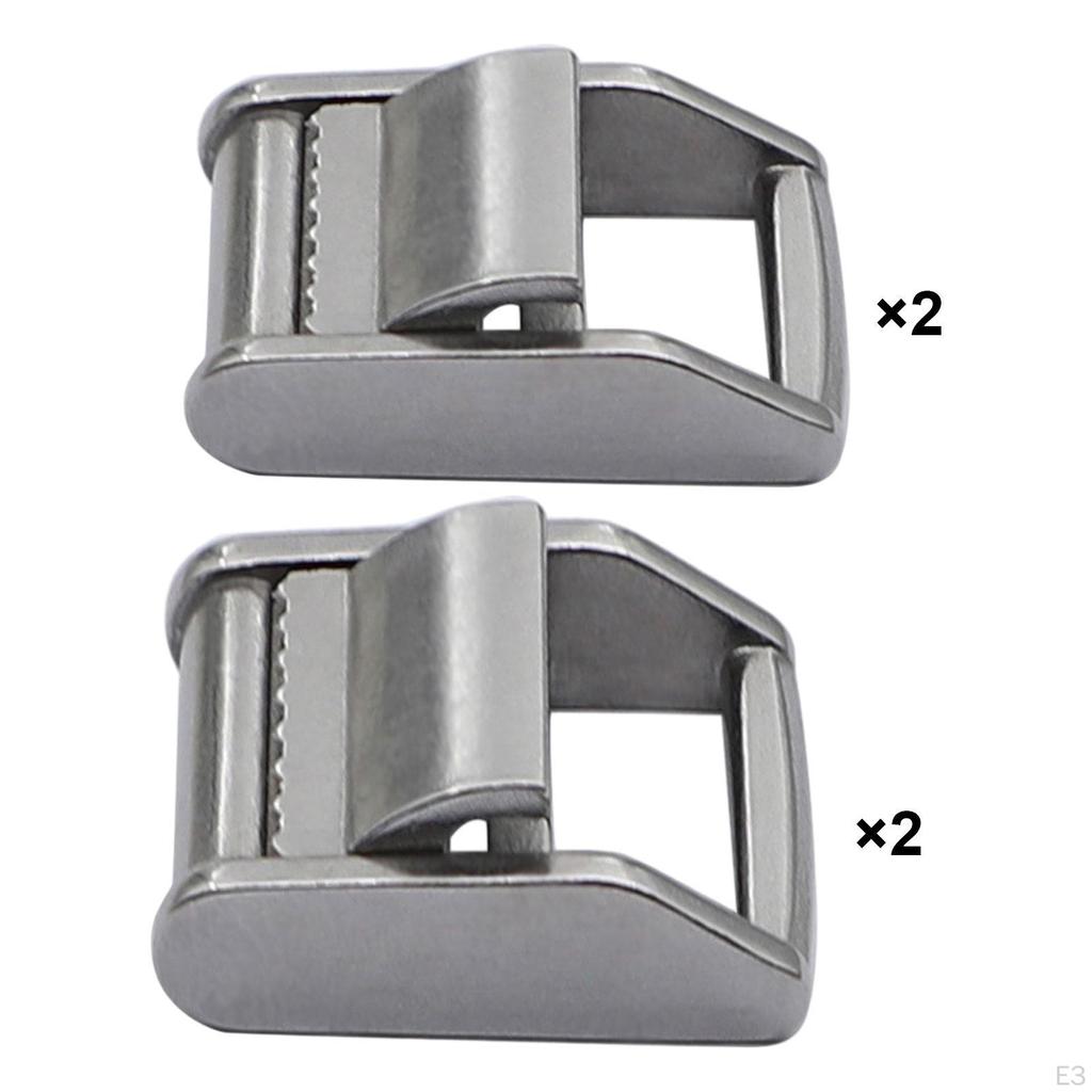 2 Lockable Sliding Buckles, Metal Buckle Closures Made of 316 Stainless Steel, Strap Closure