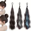 All-in-one Self-winding Hair Bundle Synthetic Flower Bud Hair Bun Hair Bag  For Girls