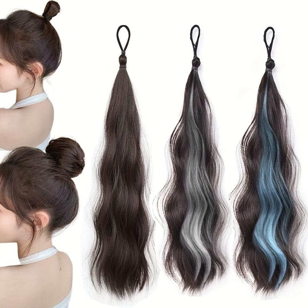 All-in-one Self-winding Hair Bundle Synthetic Flower Bud Hair Bun Hair Bag  For Girls