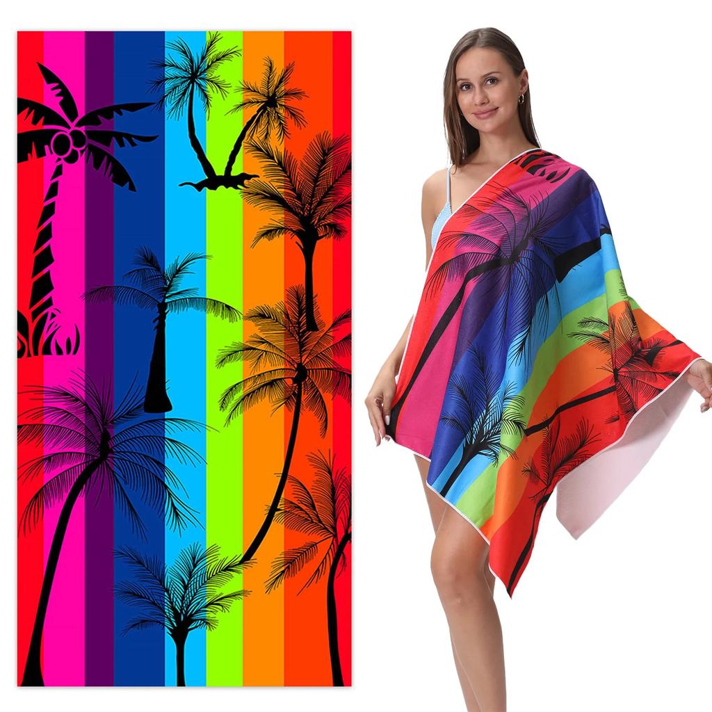 New Printed Beach Towel Quick Dry Soft Absorbent Sports Cooling Towel for Travel Picnic Sunbath Spa Surf