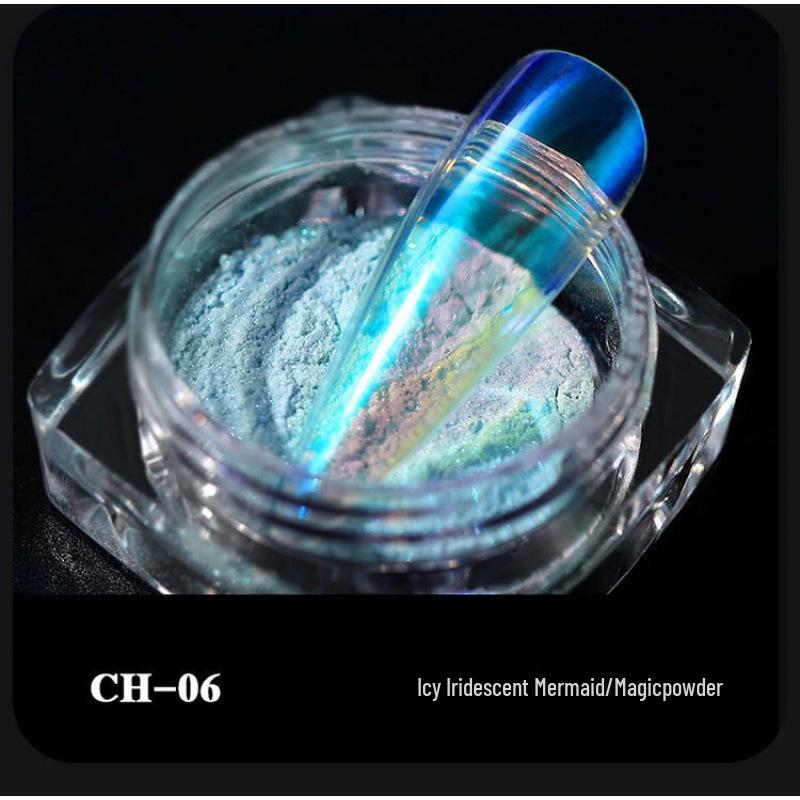 Fairy Aurora & Mermaid Pink Nail Art with Iridescent Shells & Starry Sky Accents