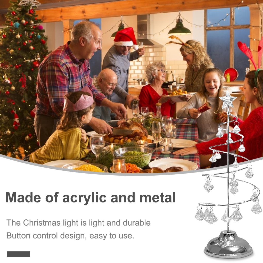 Christmas Tree Light Luminous Acrylic Night Lamp Glowing LED Xmas Decoration Gift for Bedroom