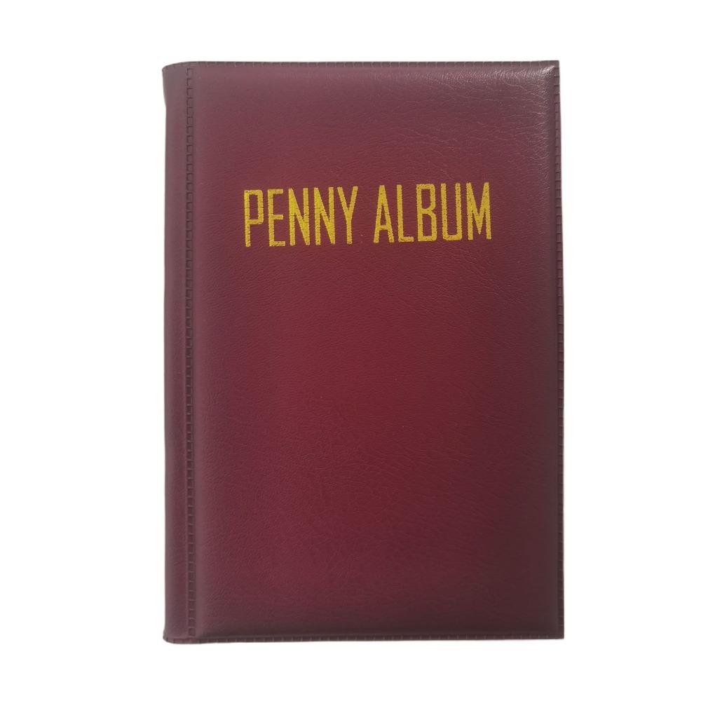 

Органайзер для хранения монет из ПВХ-пленки, кожаный альбом для коллекции, портативный плоский держатель для пенни, для дома вино красного