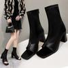 Skinny and breathable Martin boots women's British style high-heeled boots women's spring and autumn new versatile Roman cool boots