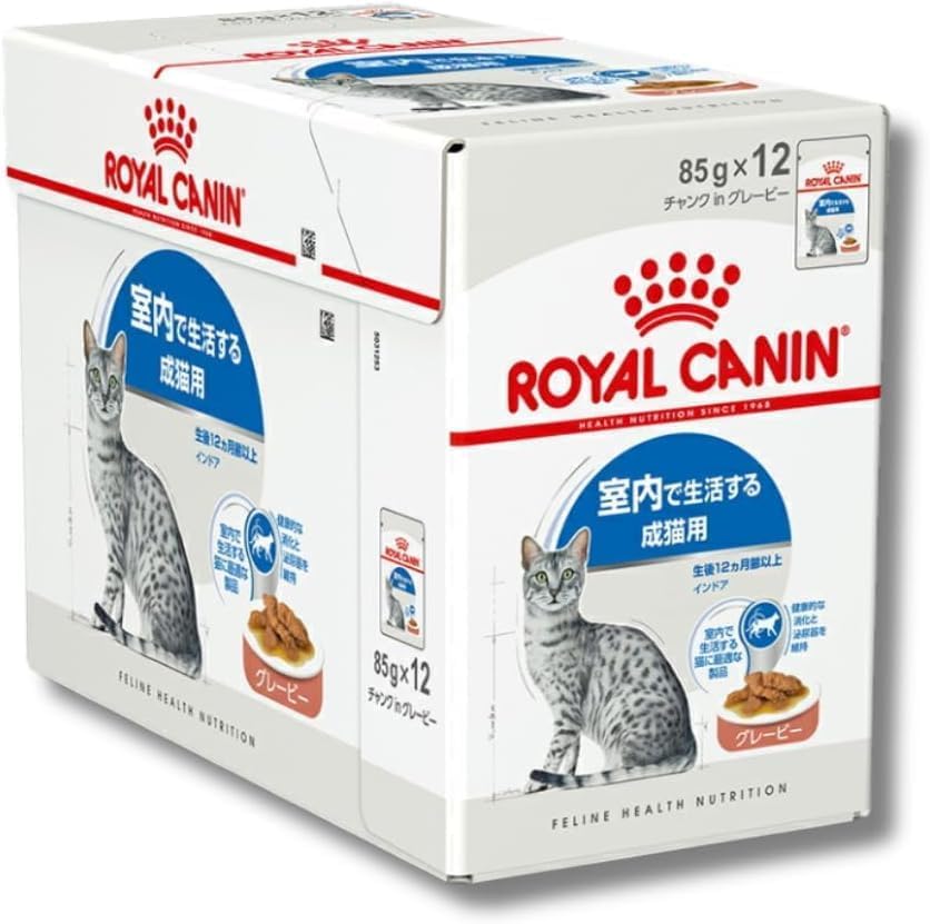 

Royal Canin Indoor Паучи с соусом для взрослых кошек, живущих в помещении, Оригинальный логотип [12 штук] Кошки, 85 г, Отправка по почте,