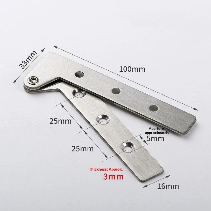 Stainless Steel Pivot Hinges Heavy Duty L Shape Door Hinges For Cabinet Folding Table Furniture Door Hardware