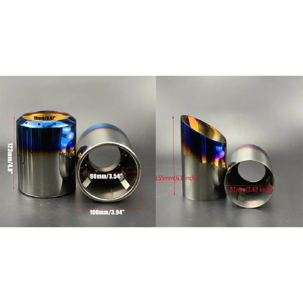 2xNEW STAINLESS STEEL EXHAUST TAIL REAR MUFFLER TIP PIPE COVER For Mazda 3 Axela Mazda 6 Atenza CX-5 CX5 CX-4 CX-30 CX-8 CX-9