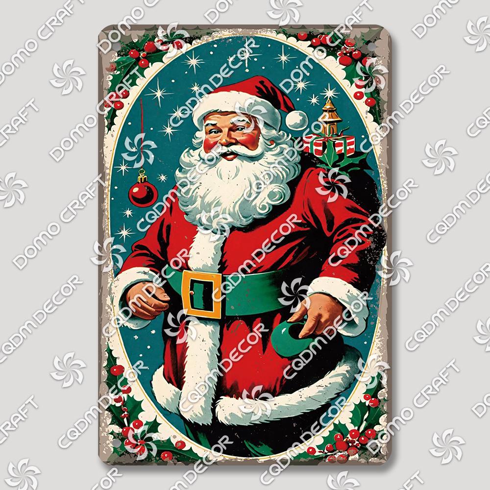 Merry Christmas Hot Cocoa Chocolate Poster Tin Signs Retro Elk Santa Claus Cookies Metal Plate Cafe Kitchen Home Decor Gift