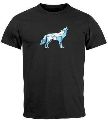 Mens 100% Cotton T-shirt Mens Tees Top Printed Polygon Graphic Wolf Outdoor Fashion Animal Print Hiking-