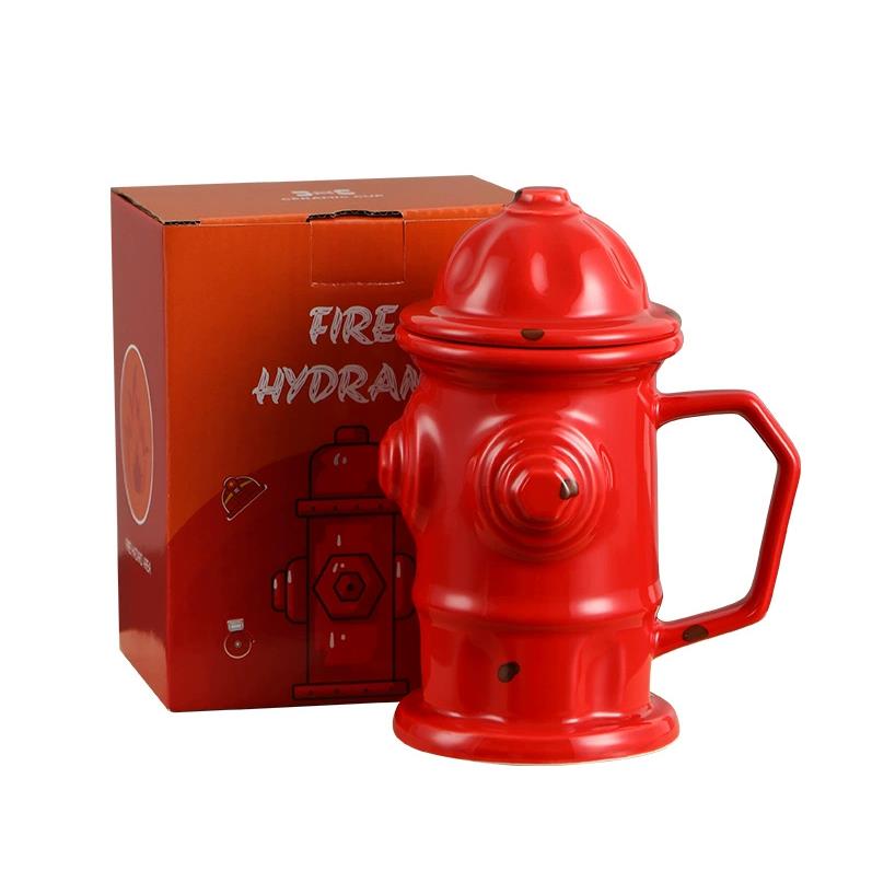 Creative Fire Hydrant Ceramic Cup, Red Three-dimensional Shaped Water Cup, High-value Mug