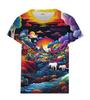 New Cool Graffiti 3D Printed T-shirt Hip-hop Chroma Round Neck Short-sleeved Street Painting Fashion Men's Women's Tops Clothing
