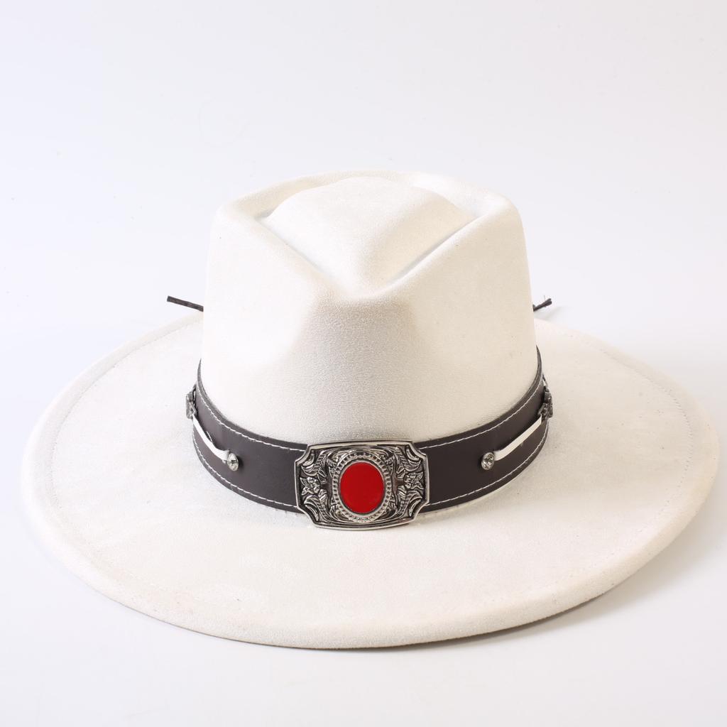 Popular European and American Style Suede Big-brimmed Top Hat, Men's and Women's Classic Fashion Western Cowboy Hat