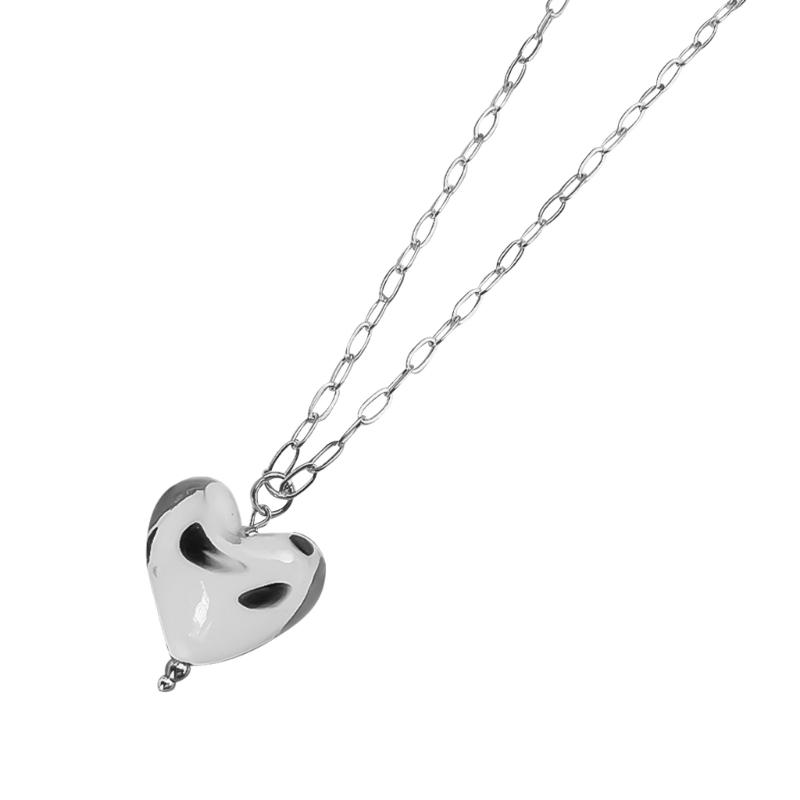 

Delicate Glass Pendant Charm Choker Necklace Elegant Collar Chain Fashionable Neckwear Gift Jewelry for Girls Lady