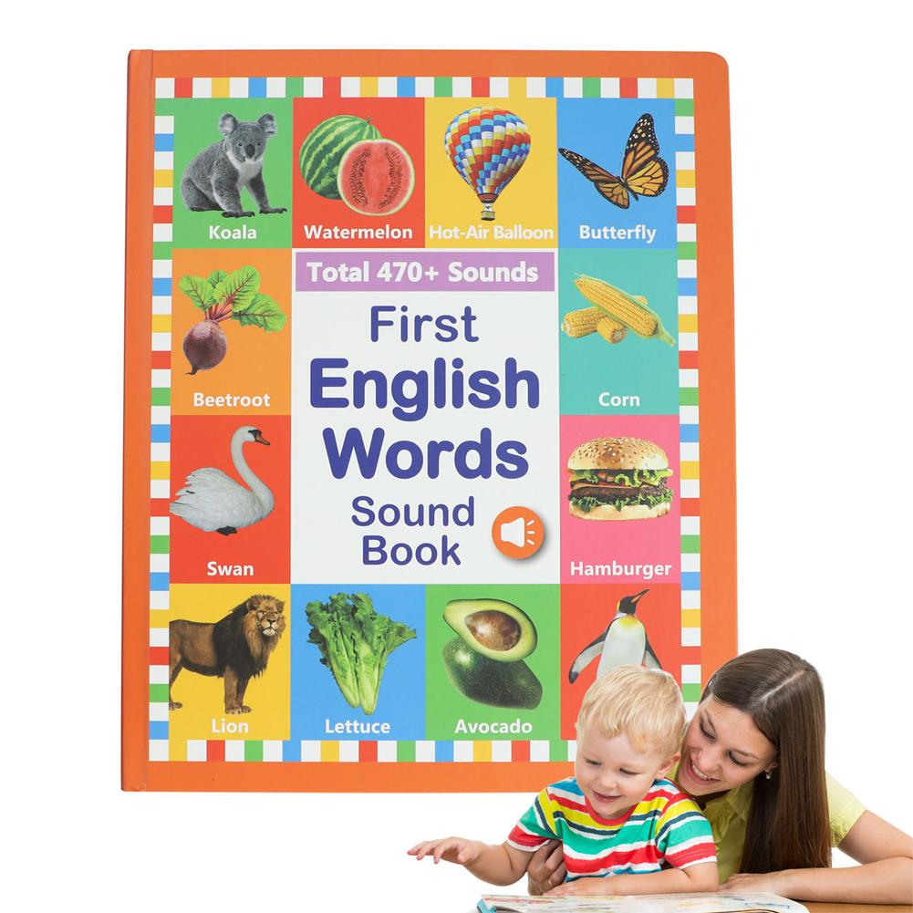 First English Words Sound Book For Babies Toddlers, My First English Sound Toy Early Learning Book Fun Word Game For Language