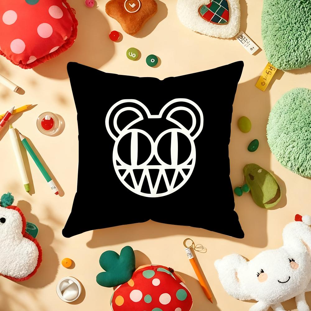 BBritish Band RadioheadS Cushion Cover Plush Fabric Soft DoubleSided Printed Sofa Warm Winter Home Gift Pillow Cover