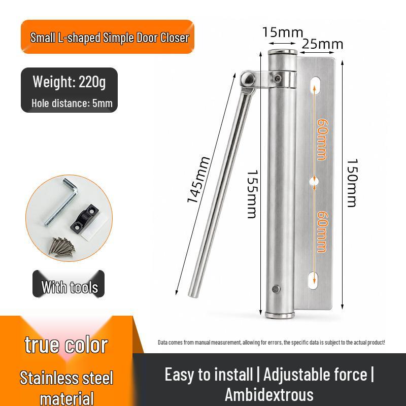 Automatic Wooden Door Closer with Spring Buffer for Smooth Rebound