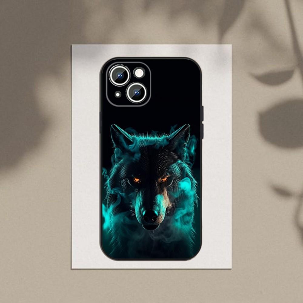 Die Wolf Handyhülle Handyhülle Für Apple iPhone 15,14,13,12,11,XS,XR,X,8,7,Pro,Max,Plus,mini Silikon Schwarze Hülle