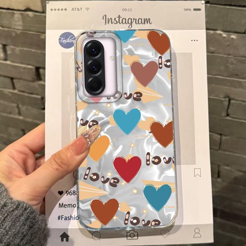 Heart Bow Girls Phone Case For Samsung Galaxy A56 A16 A26 A36 A06 A55 A35 A25 A15 A12 A32 A54 S24 S25 S22 S23 FE Fundas Cover