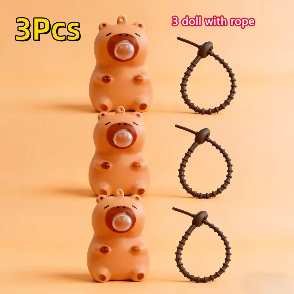 Capybara Pop Knijphanger Speelgoed Knijpen Bellen Spugen Decompressie Sensorisch Anti Stress Verlichtend Speelgoed voor Volwassenen Feestcadeau