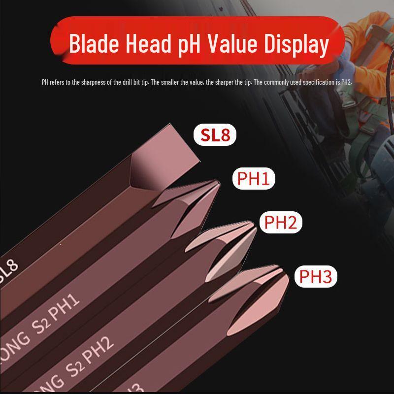 Phillips Flat-head Hex Impact Bit Set - S2 Alloy Steel