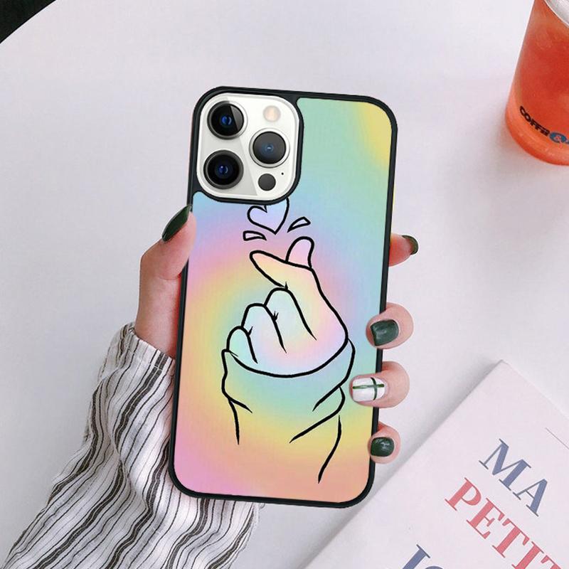 

Чехол-ракушка Kpop Рука Палец Сердце для iPhone 17 Air Plus Max Чехол для iPhone 17 Air 14 13 12 16Pro Max 15 11 iPhone 11pro max