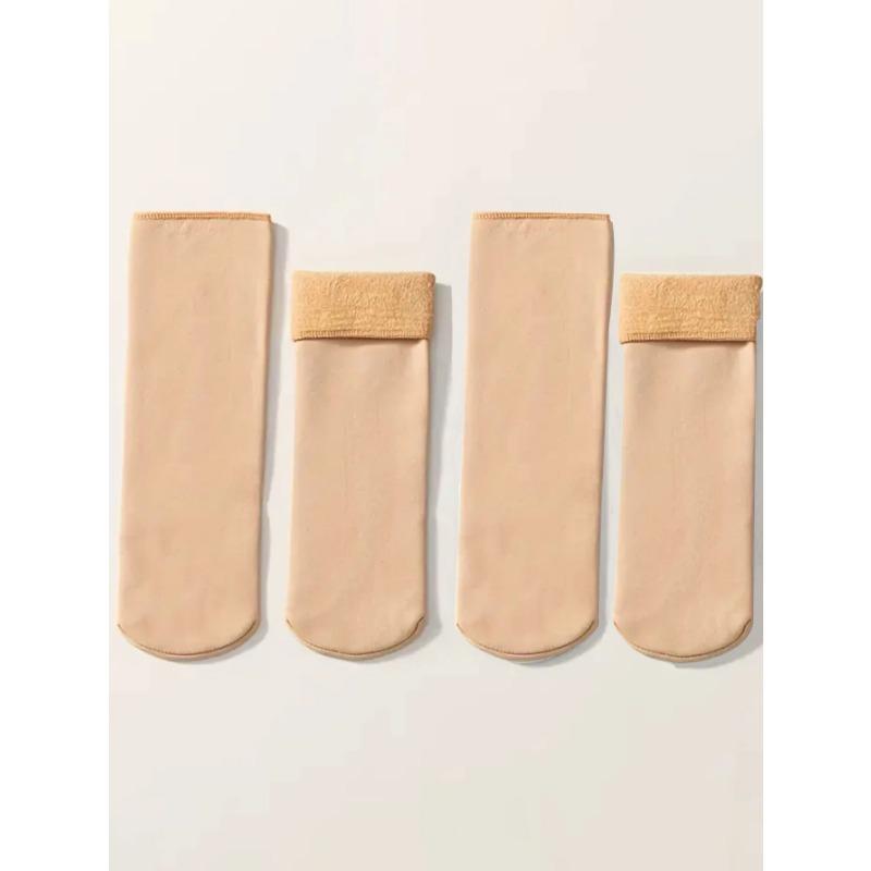 1 Pairs Women's Winter Thick Insulation Short Cashmere Socks Nylon Snow Velvet Boot Solid Color High-quality Women's Floor Socks