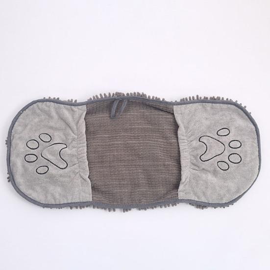 Absorbent Chenille Dog Towel Fast Drying Microfiber Pet Towel with Hand Pockets Machine Washable Dog Drying Towel for Bath Beach Shower