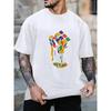 Santa Fitness Printed Men's T-shirt Fitness Sports Men's Short Sleeve Top Daily Running Workout Men's Crew Neck T-shirt