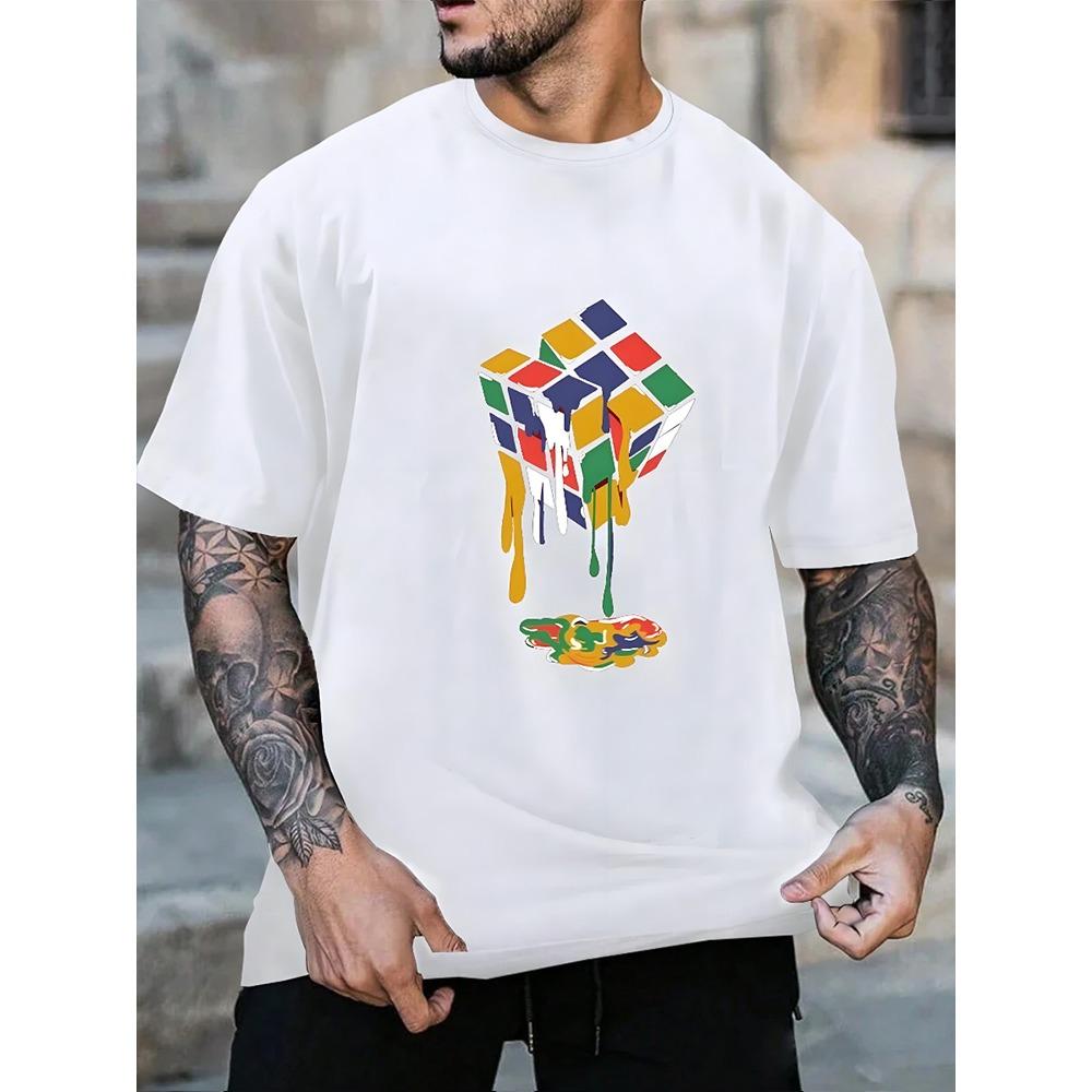Santa Fitness Printed Men's T-shirt Fitness Sports Men's Short Sleeve Top Daily Running Workout Men's Crew Neck T-shirt