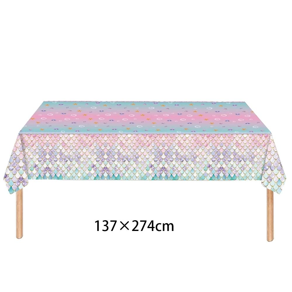 Mermaid Birthday Party Decoration 3D Balloons Cup Plate Napkins Banner For Kids Girls Party Favor Gifts Baby Shower Photo Props
