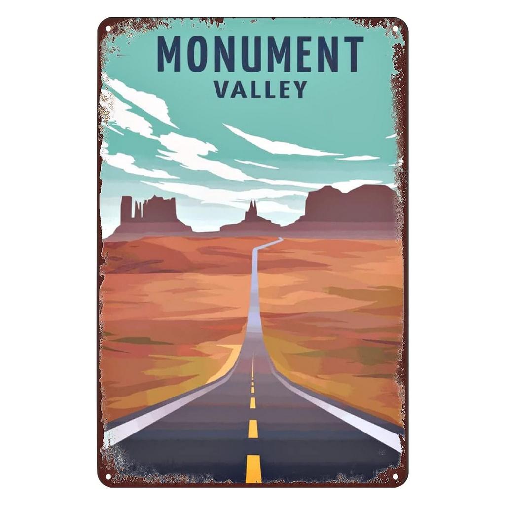 Vintage Travel Metal Sign Retro City Poster Tin Plaque for Home Bar Cafe Decoration Monument Valley Barcelona Baltimore Venic