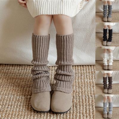 1 Pair Children's Leg Warmer Comfortable Knitted Socks Sleeve for School, Outdoor Activity, and Family Gatherings