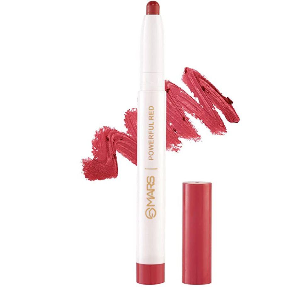 MARS Nepřenosná Dlouhotrvající Poppins Otočná Matná Tužka na Rty (Třešňově červená-02, 1,3 g)